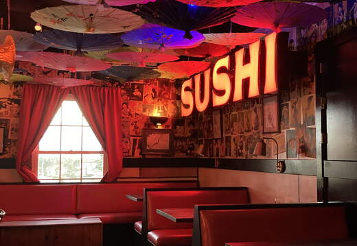 Cool design in a sushi place